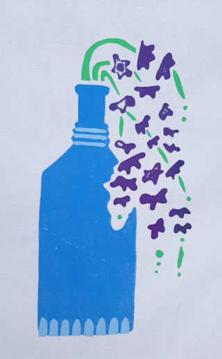 Student's artwork from their workshop Create Fabulous Screen Prints on Fabric or Paper.